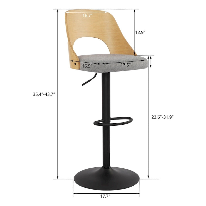 Lot de 2 tabourets de bar pivotants réglables