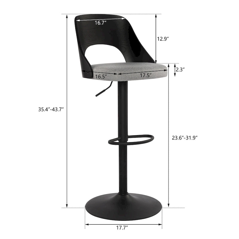 Lot de 2 tabourets de bar pivotants réglables