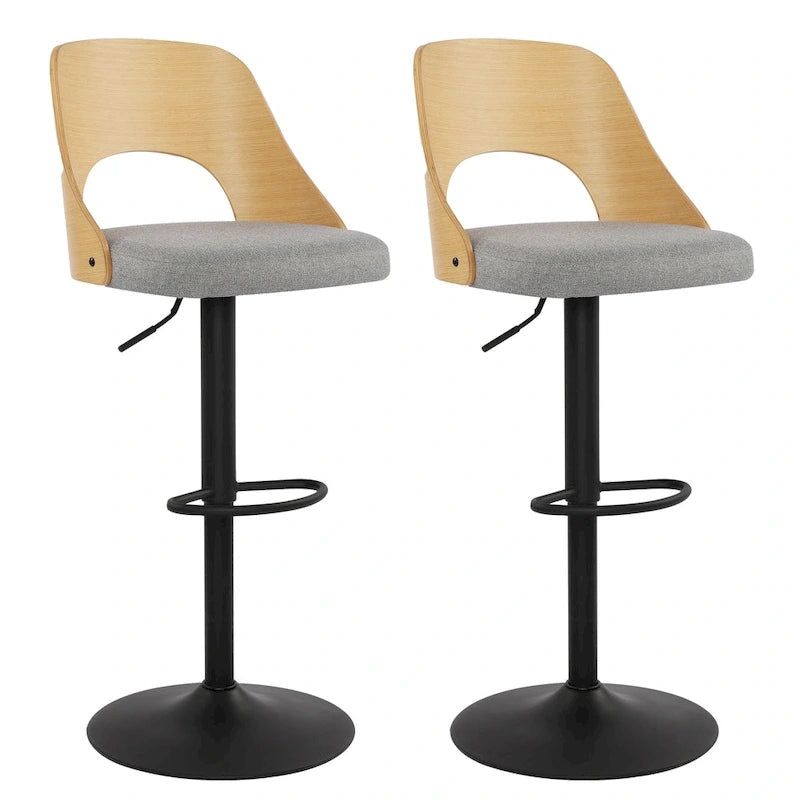 Lot de 2 tabourets de bar pivotants réglables