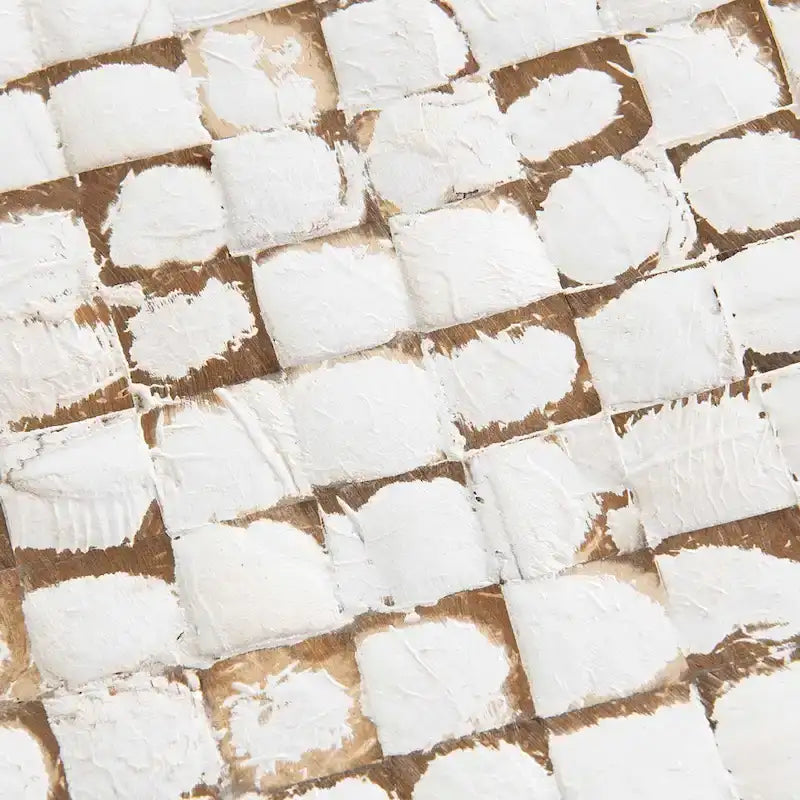Tabouret de comptoir pivotant en coquille de noix de coco blanche