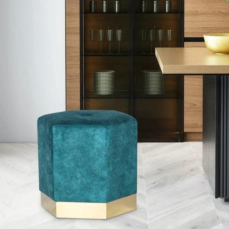 Tabouret de coiffeuse Pouf hexagonal rembourré