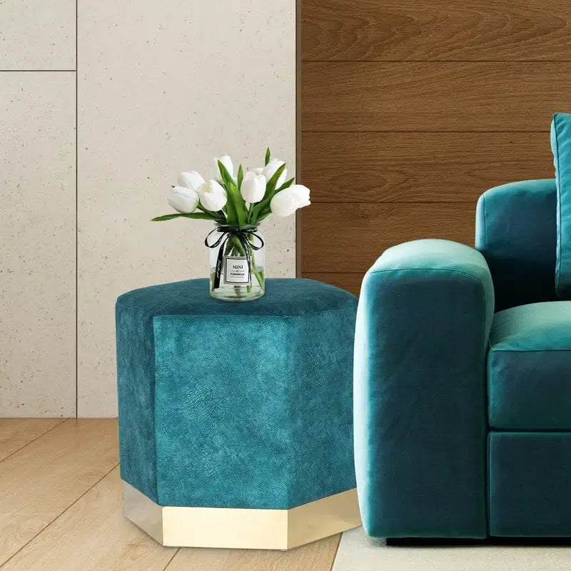 Tabouret de coiffeuse Pouf hexagonal rembourré