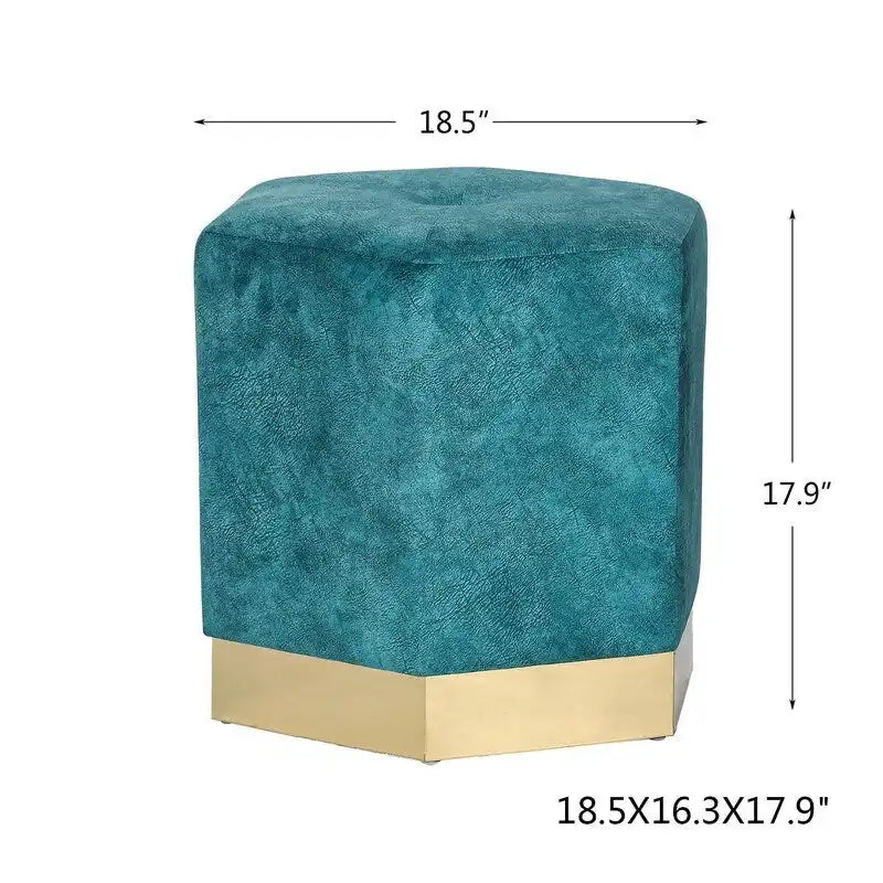 Tabouret de coiffeuse Pouf hexagonal rembourré