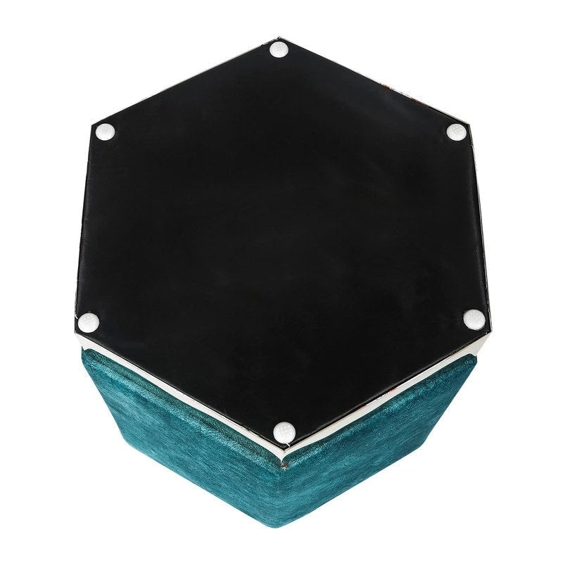 Tabouret de coiffeuse Pouf hexagonal rembourré