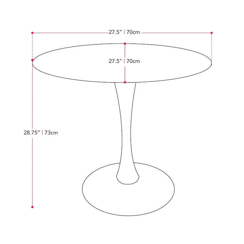 Table de bistrot ronde avec pied central