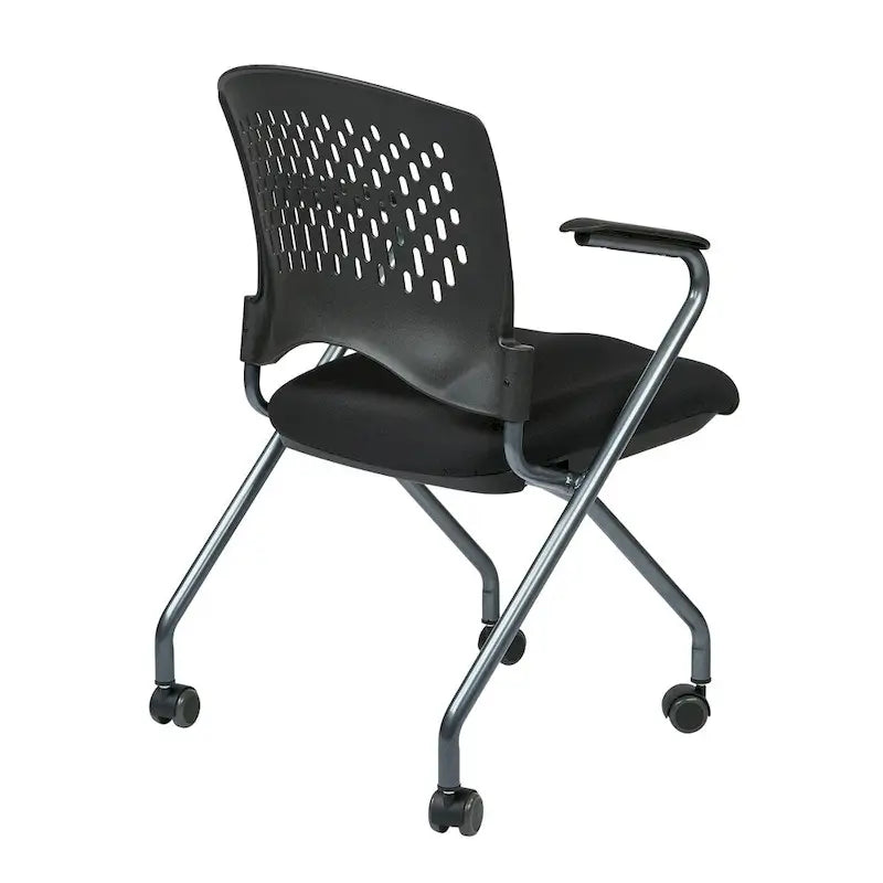 Chaise pliante de luxe avec dossier enveloppant en plastique ventilé (paquet de 2)