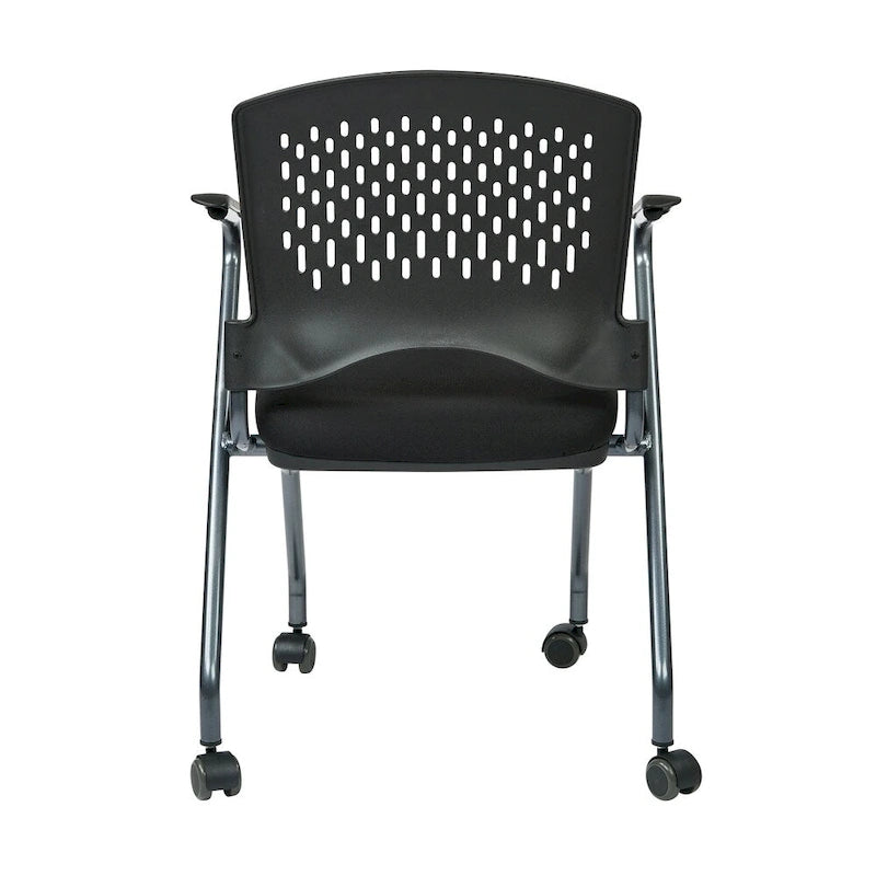 Chaise pliante de luxe avec dossier enveloppant en plastique ventilé (paquet de 2)