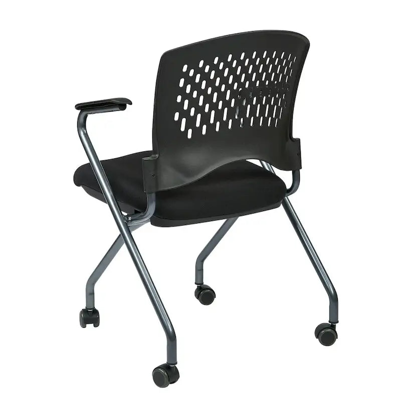 Chaise pliante de luxe avec dossier enveloppant en plastique ventilé (paquet de 2)