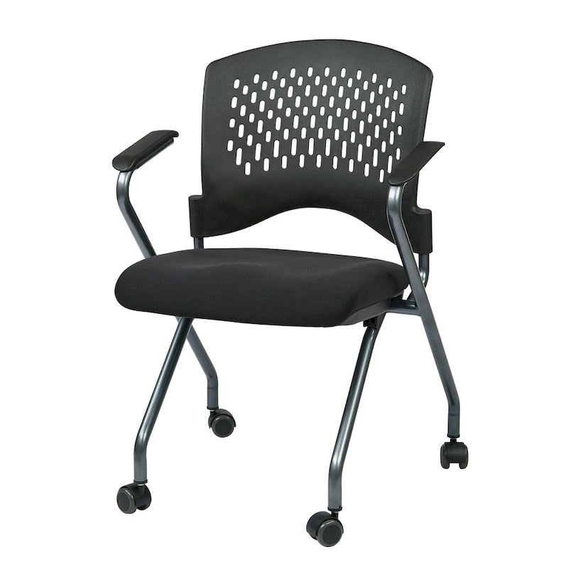 Chaise pliante de luxe avec dossier enveloppant en plastique ventilé (paquet de 2)