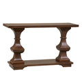 Table basse marron avec plateau épais en chêne massif