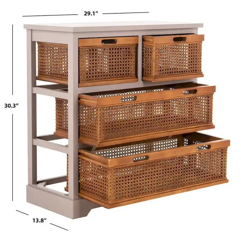 Meuble de rangement blanc à 4 tiroirs