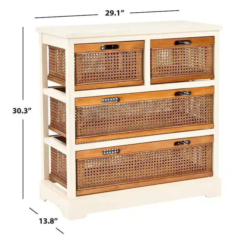 Meuble de rangement blanc à 4 tiroirs