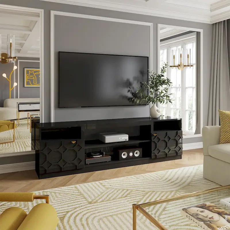 Meuble TV laqué brillant de 70 cm