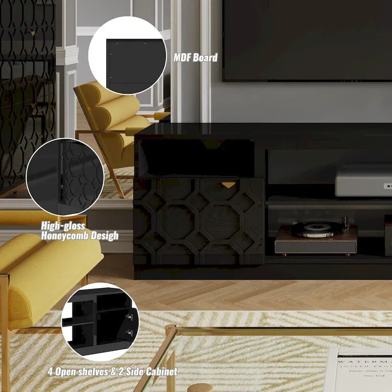 Meuble TV laqué brillant de 70 cm
