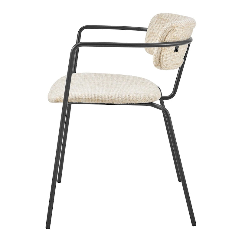 Chaise de salle à manger en tissu avec accoudoirs, (lot de 2)