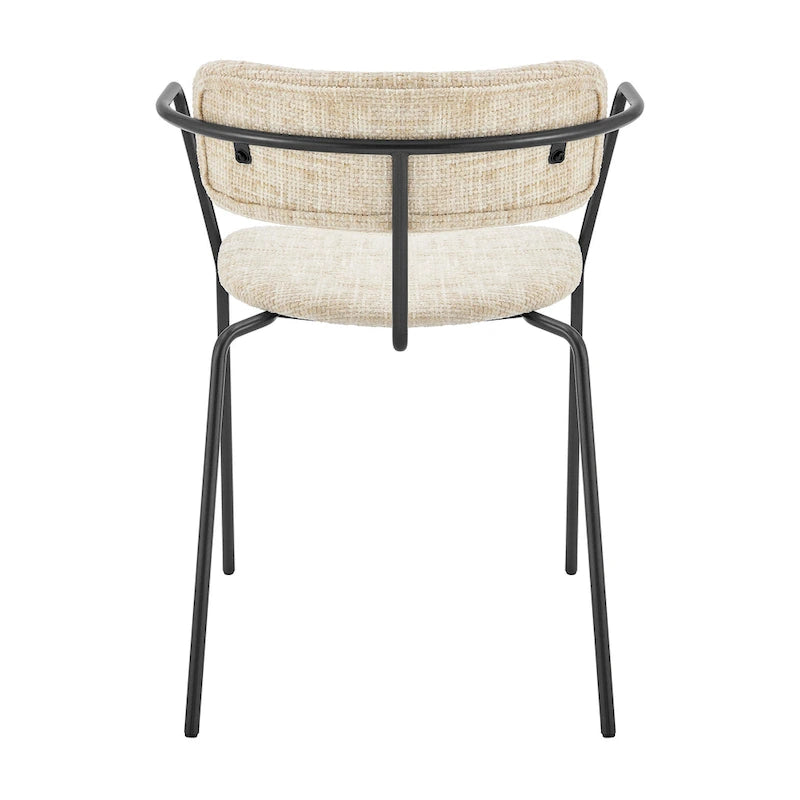 Chaise de salle à manger en tissu avec accoudoirs, (lot de 2)