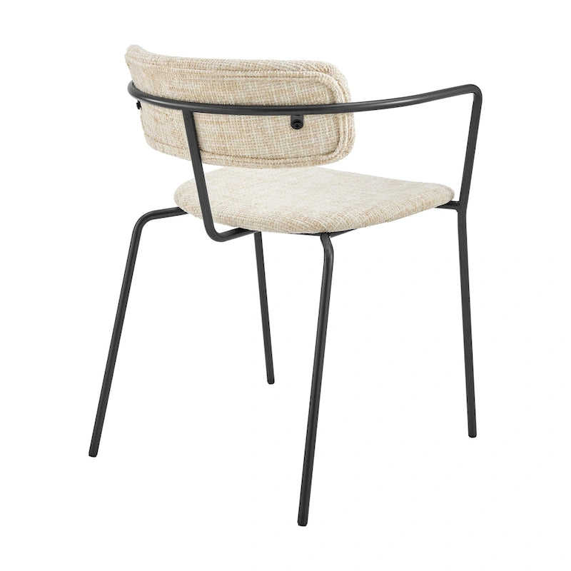 Chaise de salle à manger en tissu avec accoudoirs, (lot de 2)