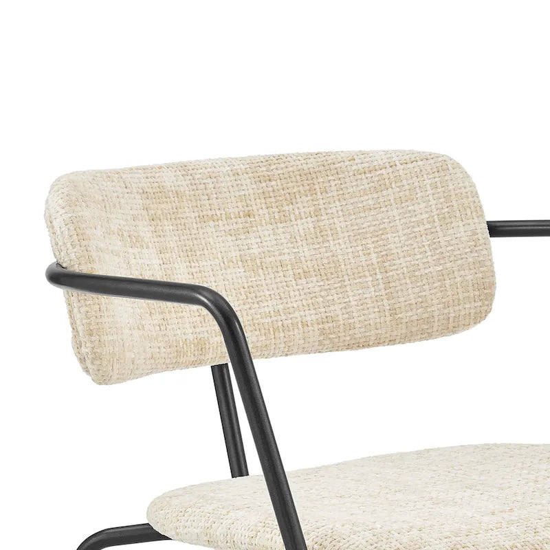 Chaise de salle à manger en tissu avec accoudoirs, (lot de 2)