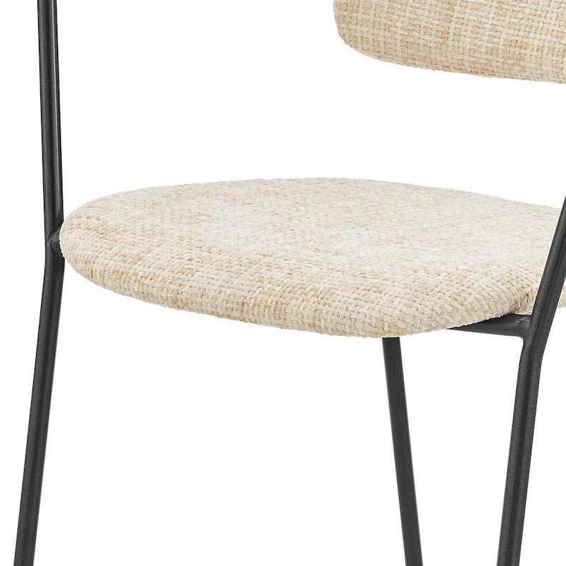 Chaise de salle à manger en tissu avec accoudoirs, (lot de 2)