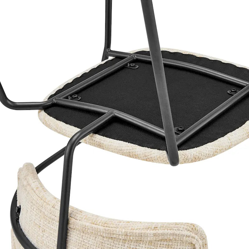 Chaise de salle à manger en tissu avec accoudoirs, (lot de 2)