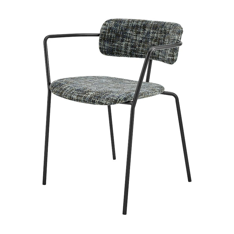 Chaise de salle à manger en tissu avec accoudoirs, (lot de 2)