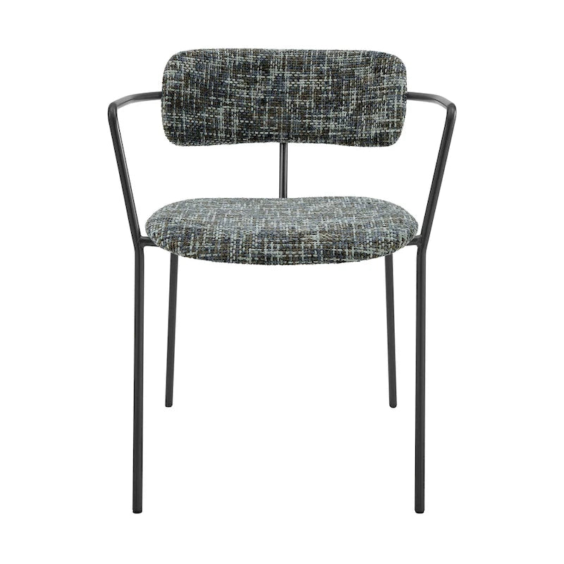 Chaise de salle à manger en tissu avec accoudoirs, (lot de 2)