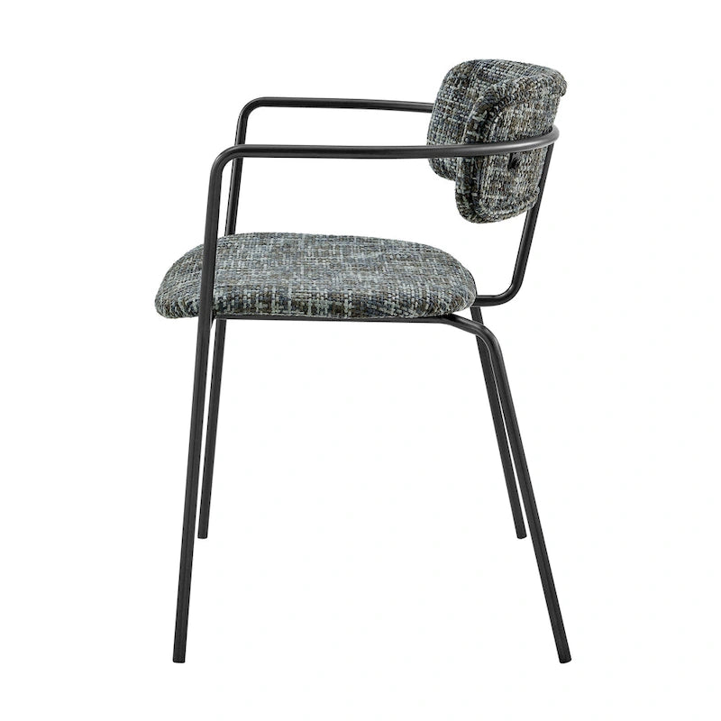 Chaise de salle à manger en tissu avec accoudoirs, (lot de 2)
