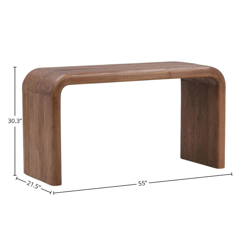 Bureau de 55 po de large, brun moyen