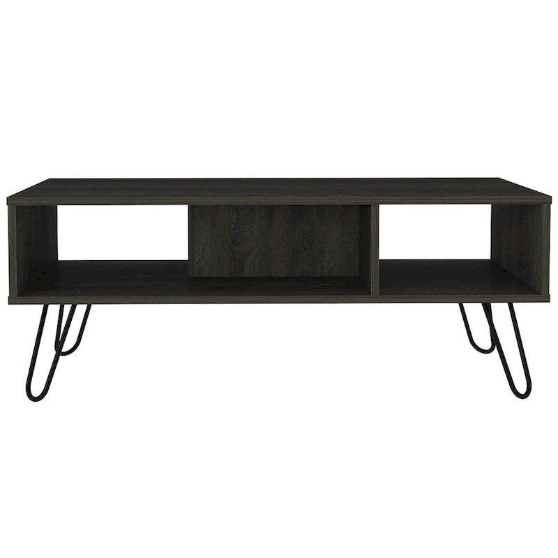 Table basse rectangulaire à 2 niveaux blanche