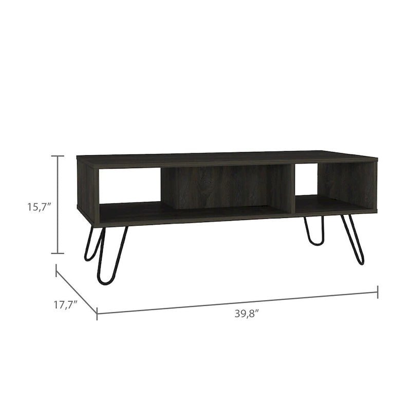 Table basse rectangulaire à 2 niveaux blanche