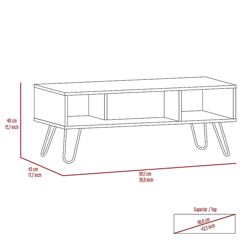 Table basse rectangulaire à 2 niveaux blanche