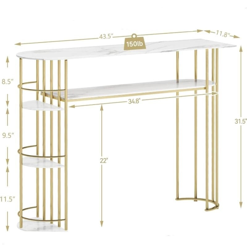 Console dorée Tables d'appoint étroites