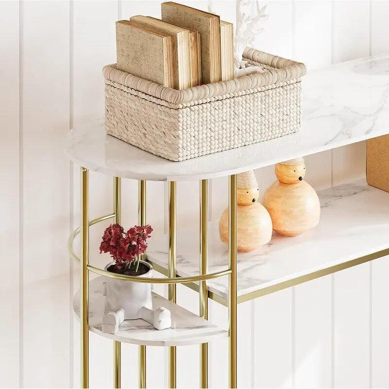 Console dorée Tables d'appoint étroites