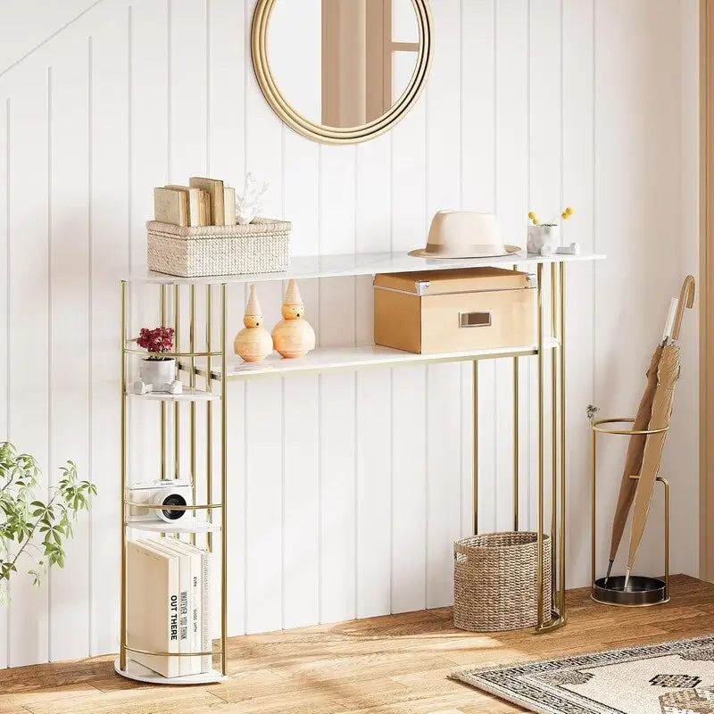 Console dorée Tables d'appoint étroites