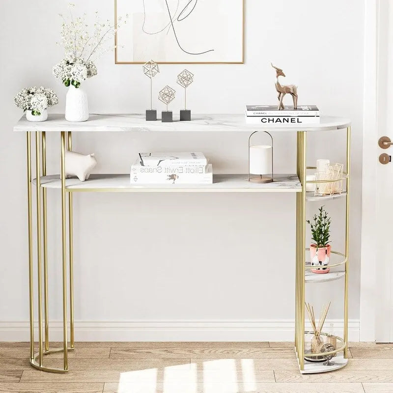 Console dorée Tables d'appoint étroites