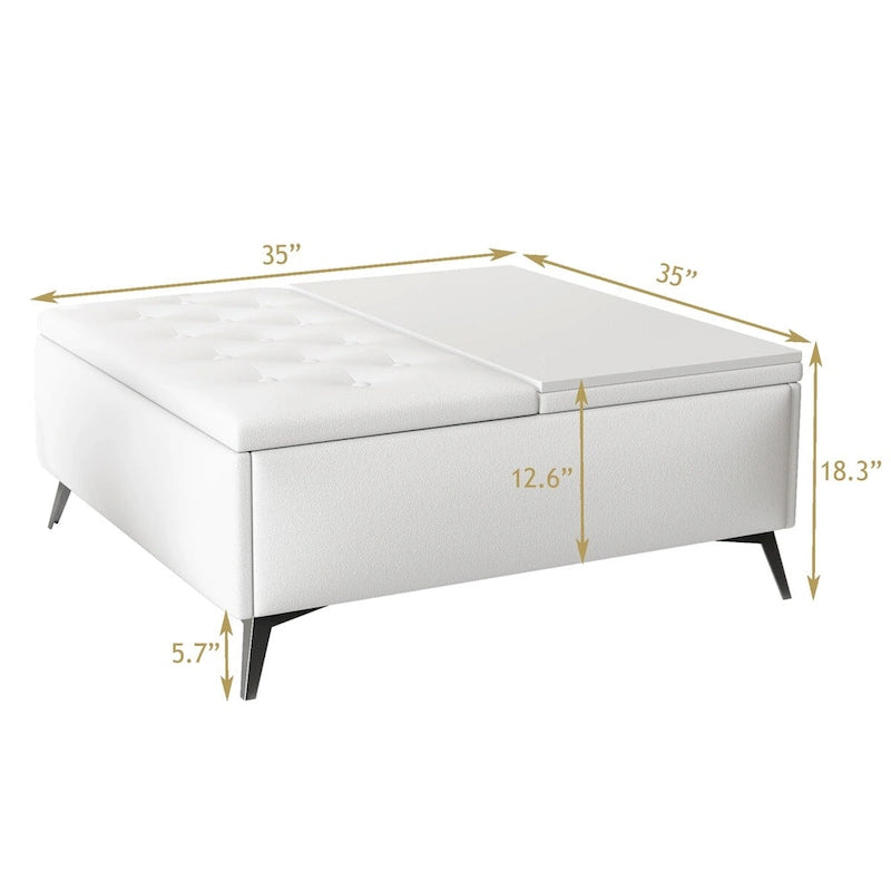 Banc de rangement carré large Table basse