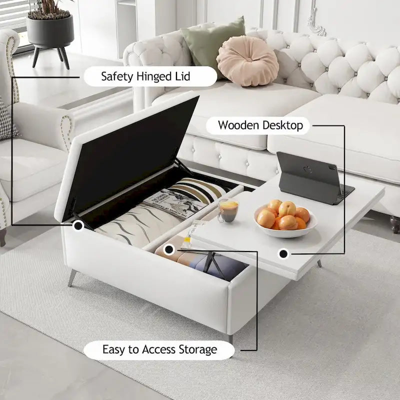 Banc de rangement carré large Table basse
